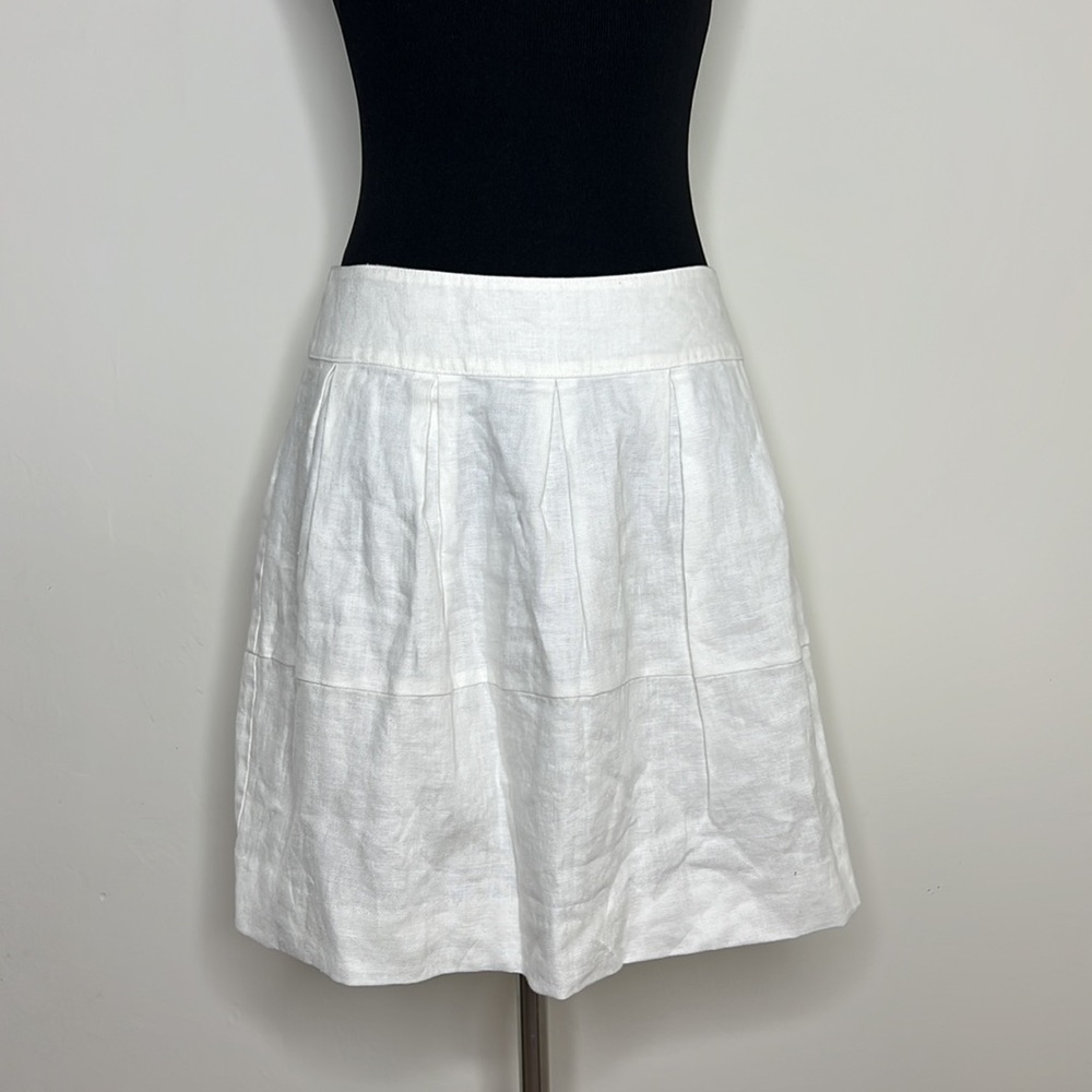 ISLAND COMPANY Boheme White Linen Skirt 6